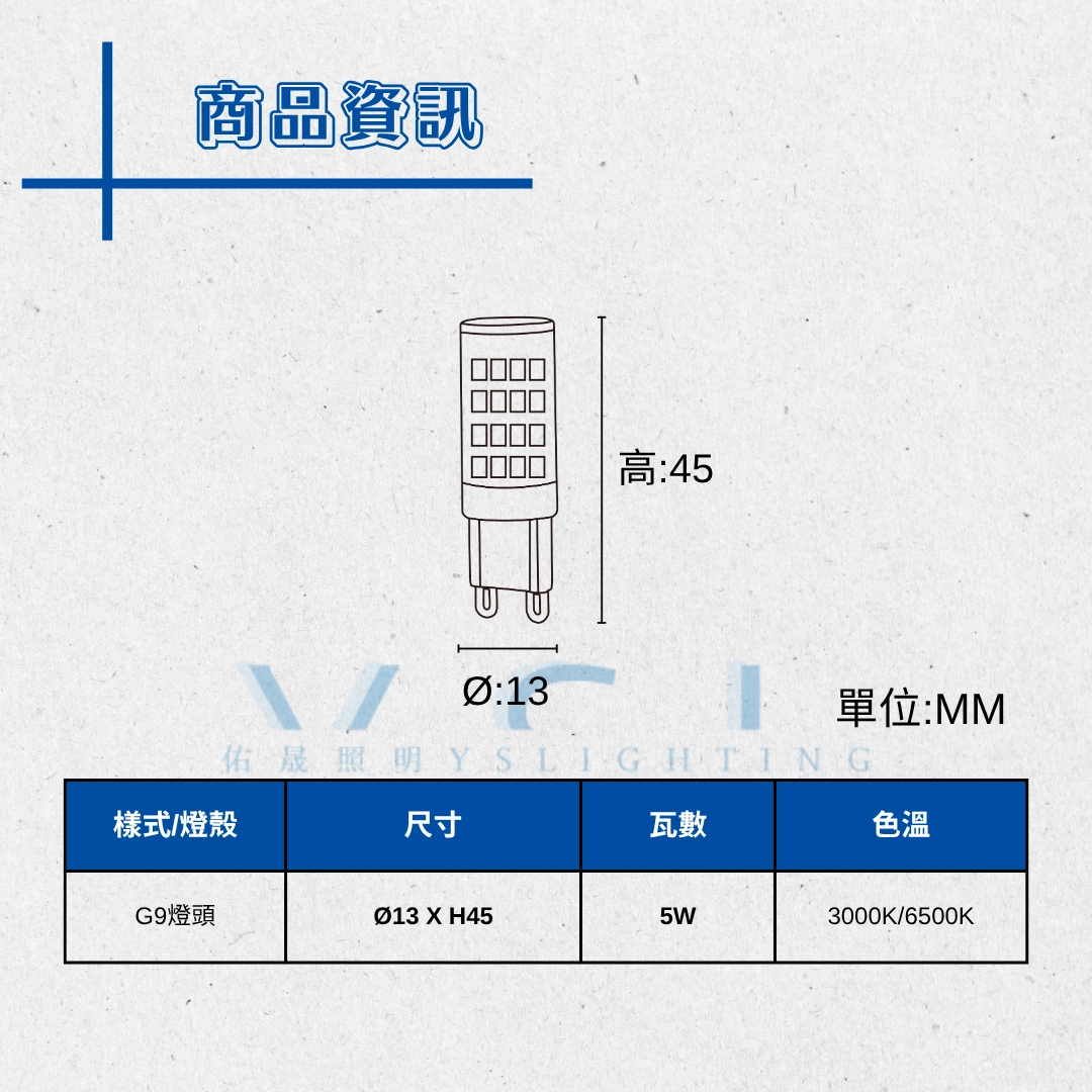 G9燈頭 │ 5W玉米燈