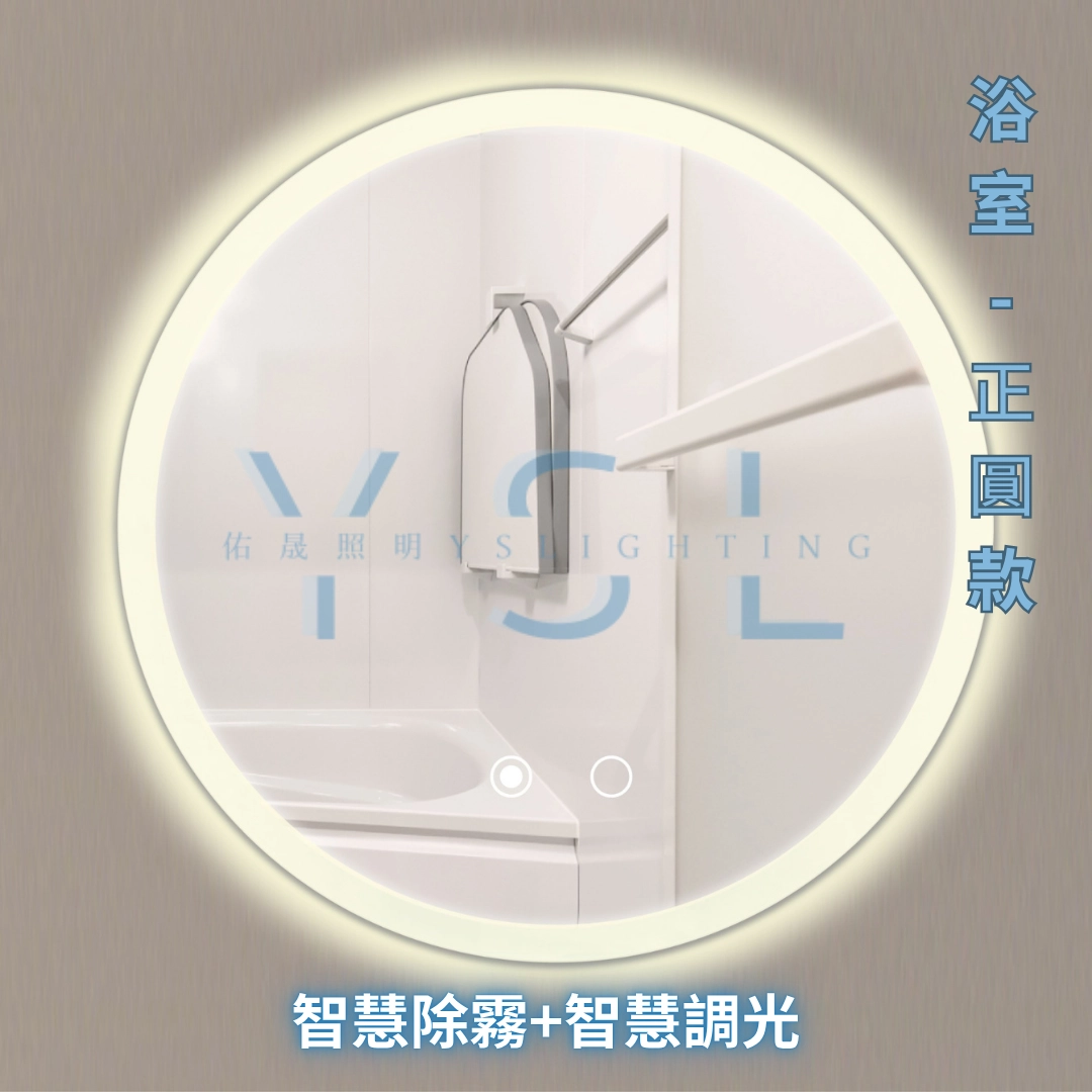 防潮｜ 正圓型智慧鏡燈-正+背光