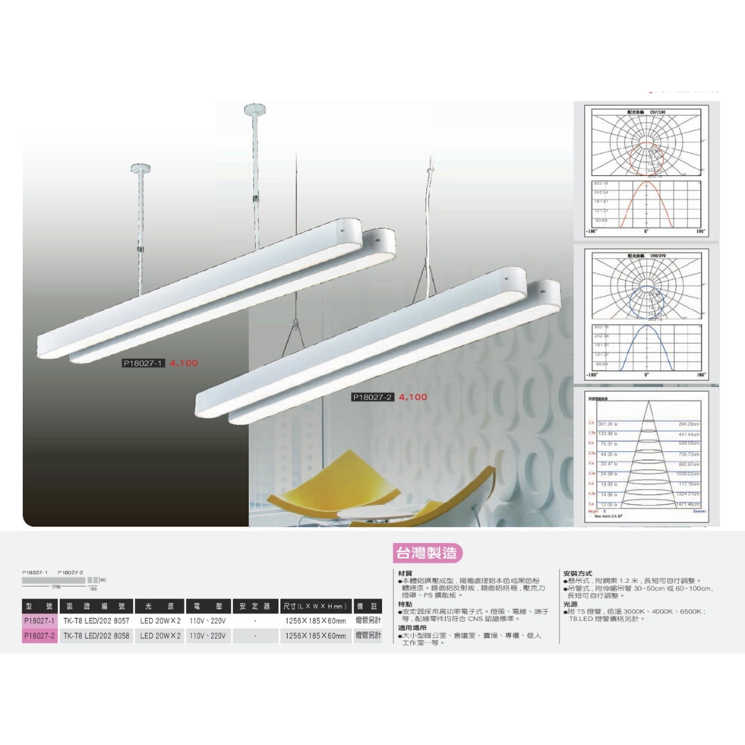 擴散款|T8雙管弧角分離式-2款