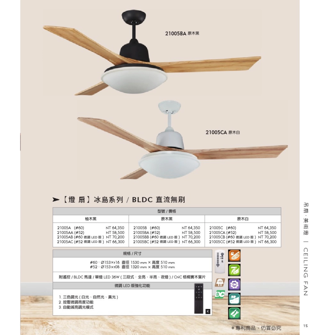52吋｜冰島-DC吊扇燈 | 佑晟照明_流行燈飾│基礎燈飾│專業燈飾