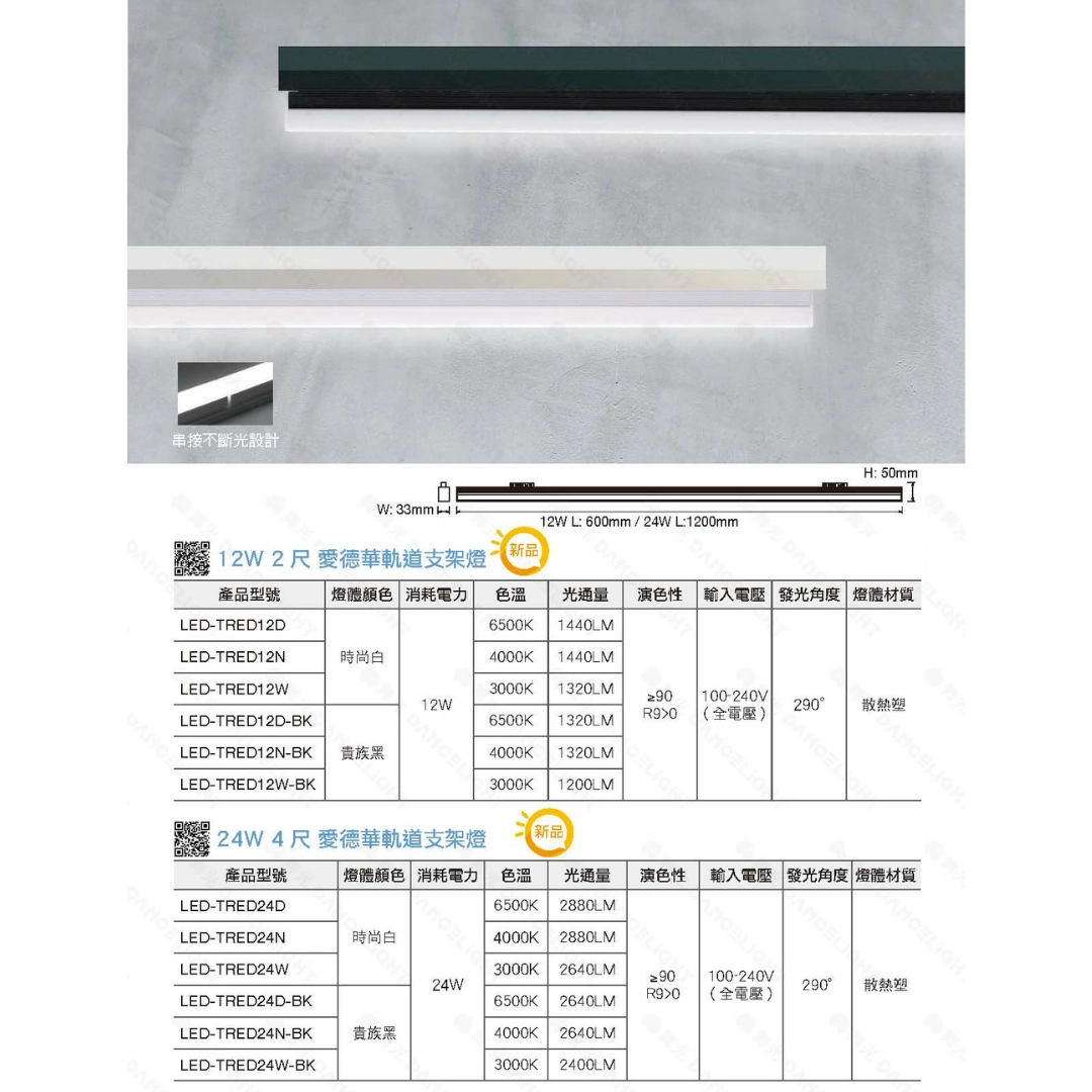 2尺、4尺｜愛德華支架-軌道燈