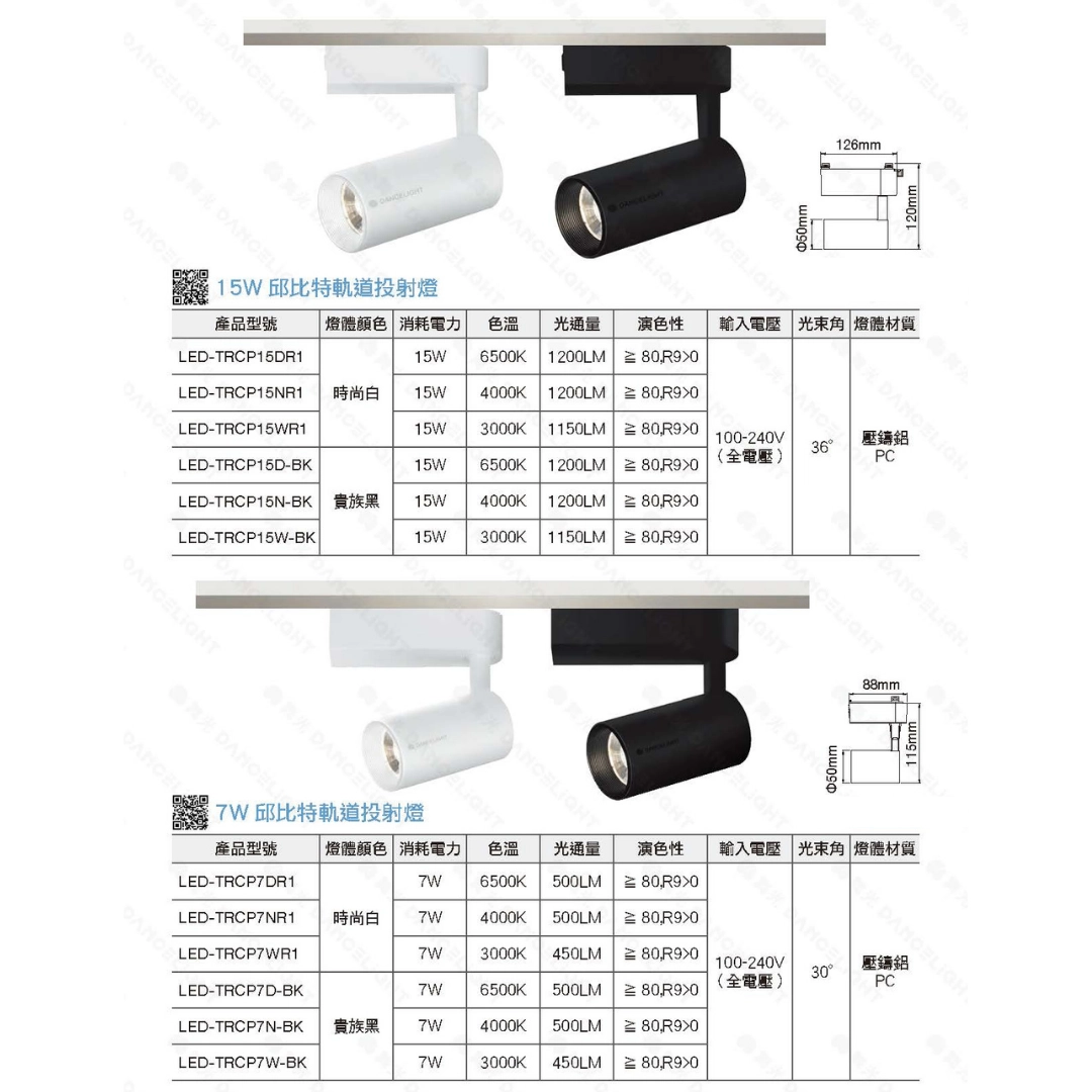 7W、15W|邱比特投射-軌道燈