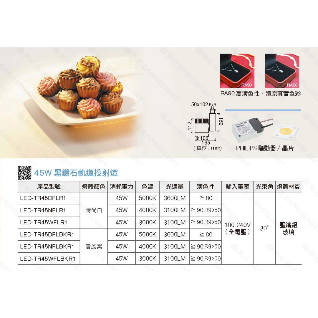 30W、45W|黑鑽石投射-軌道燈