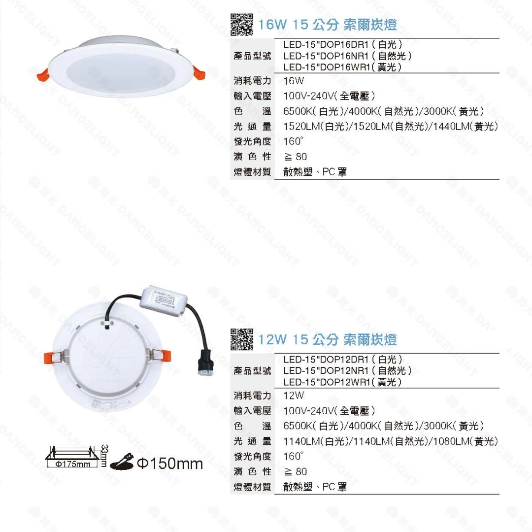 15CM｜一般/節能標章索爾-崁燈