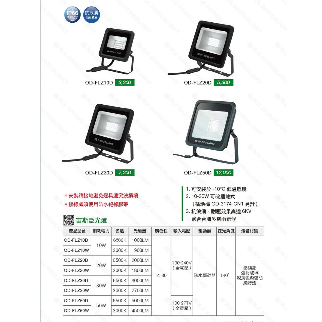 10W、20W、30W、50W|宙斯投光燈