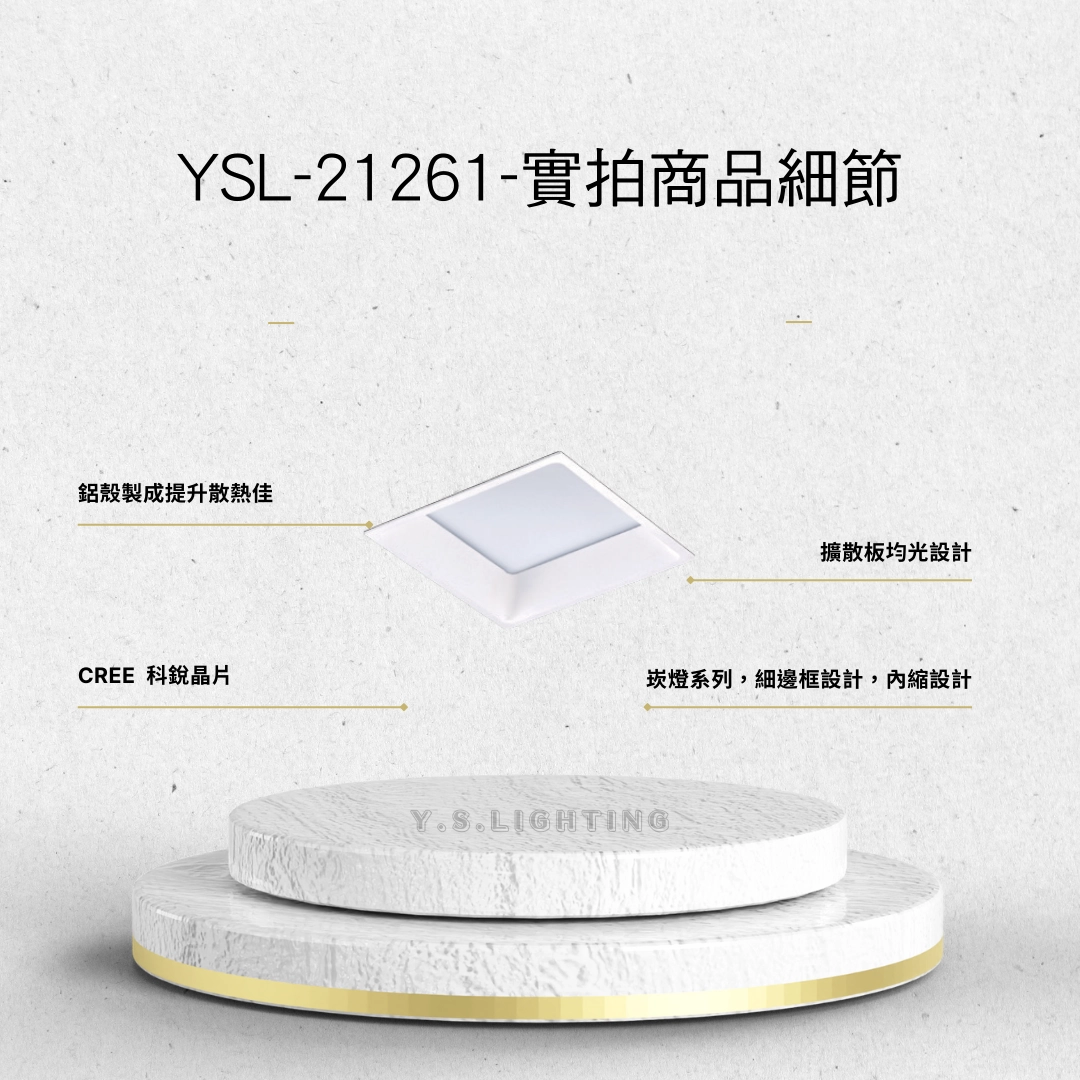 10W、14W、20W │ 細邊內縮擴散型-方崁盒燈