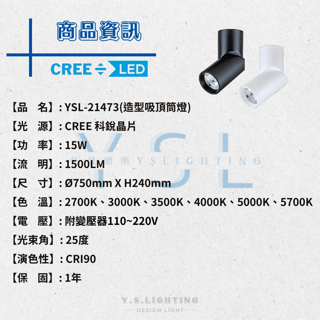 15W │ 特殊造型款-吸頂筒燈