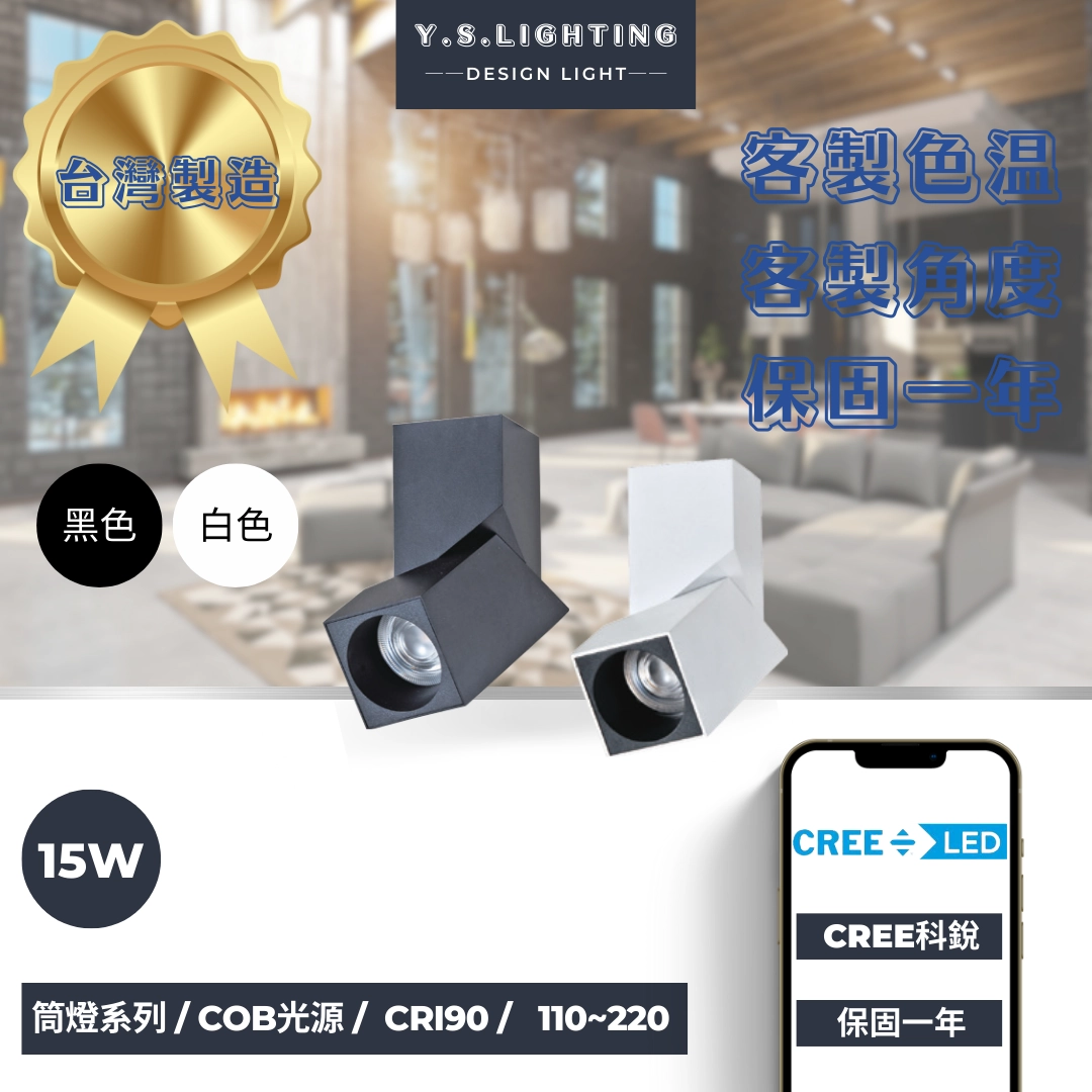 15W │ 特殊造型款-吸頂方燈