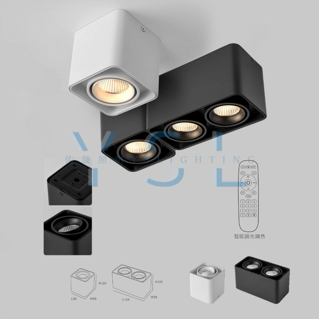 12W、24W │柔弧邊轉角-吸頂方燈