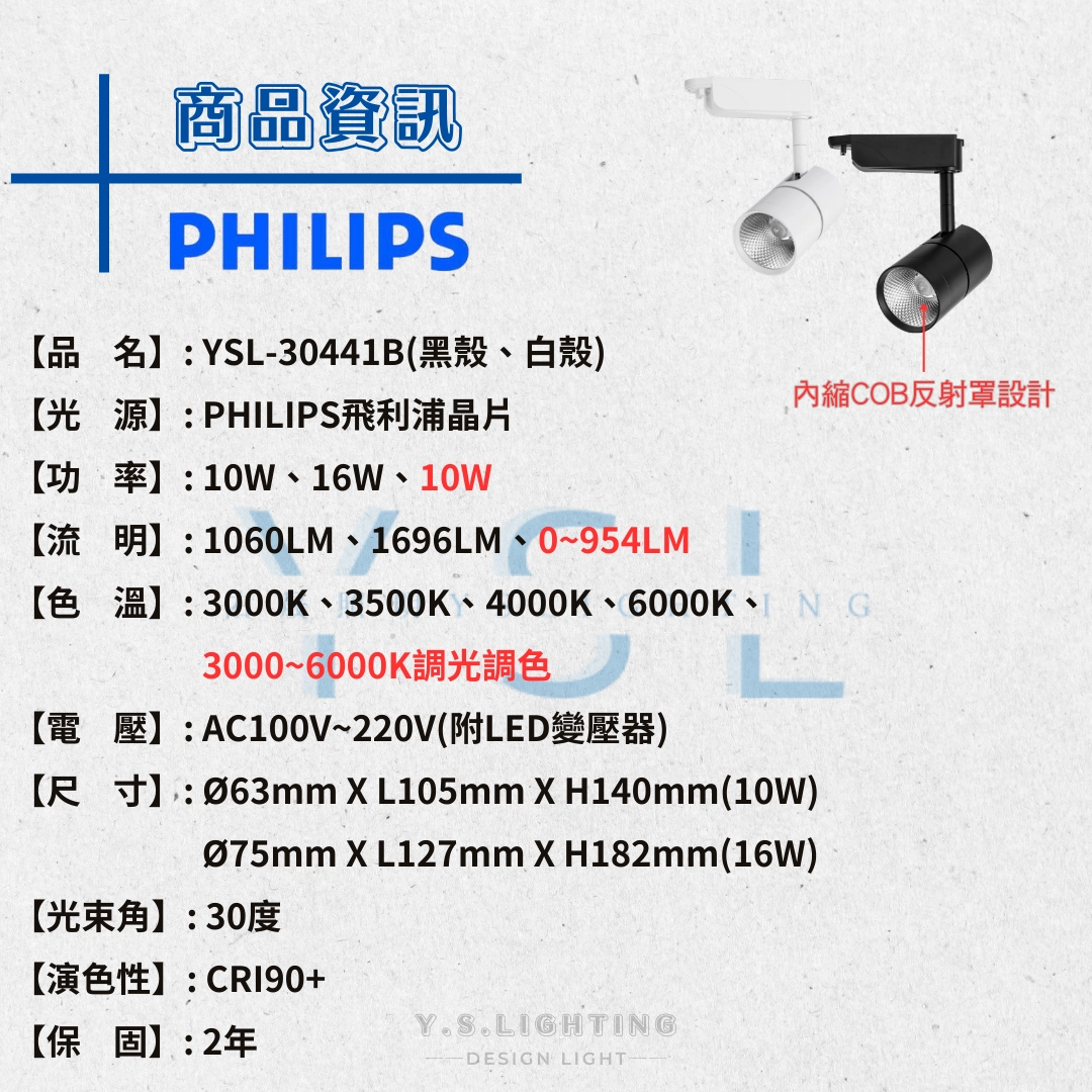 10W、16W  │ 凸鏡長筒-軌道燈