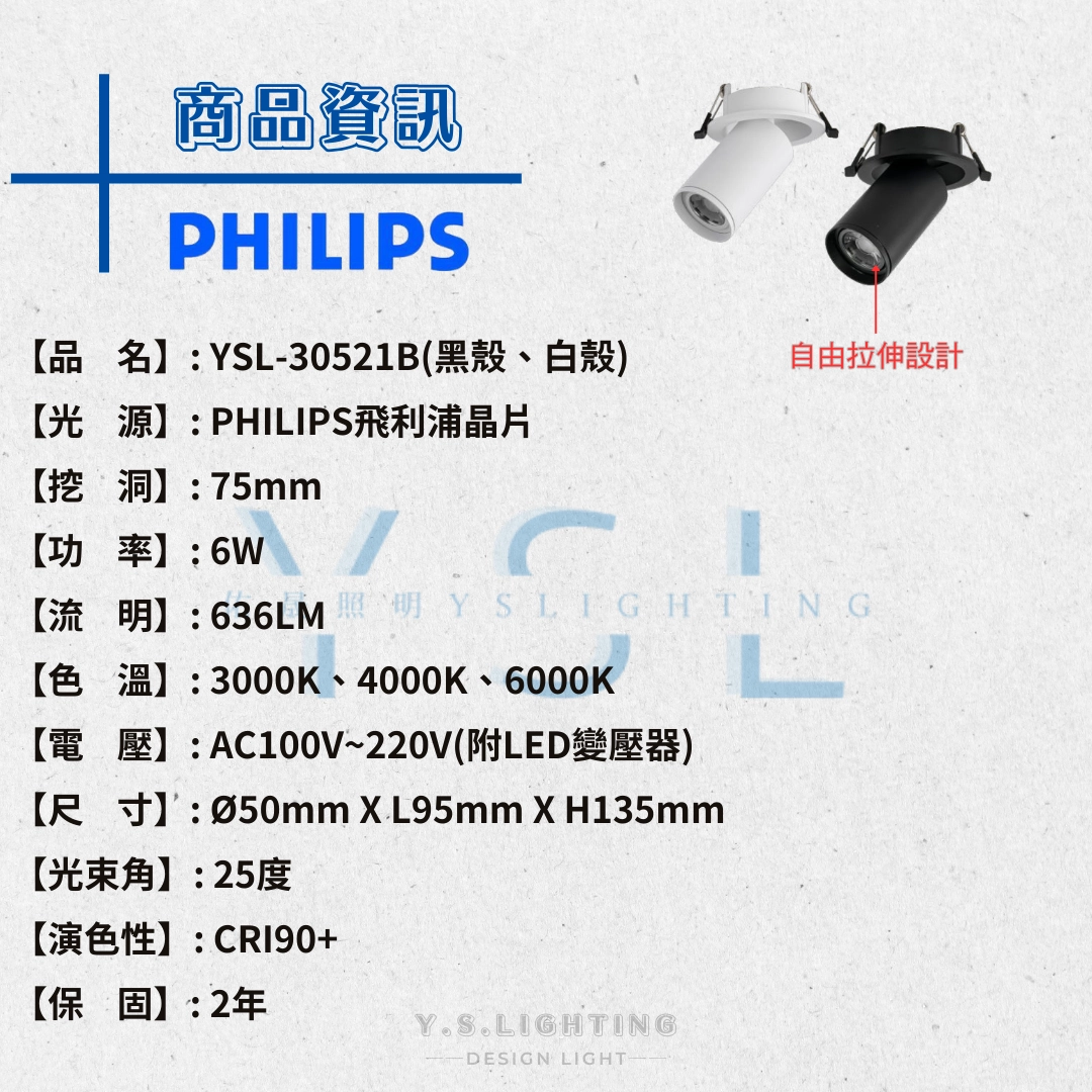 7.5CM │ 長筒投射型-崁燈
