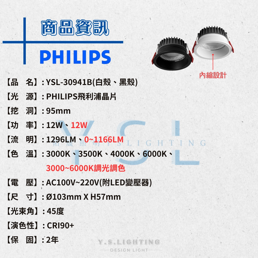 9.5CM │ 經典COB內縮-崁燈