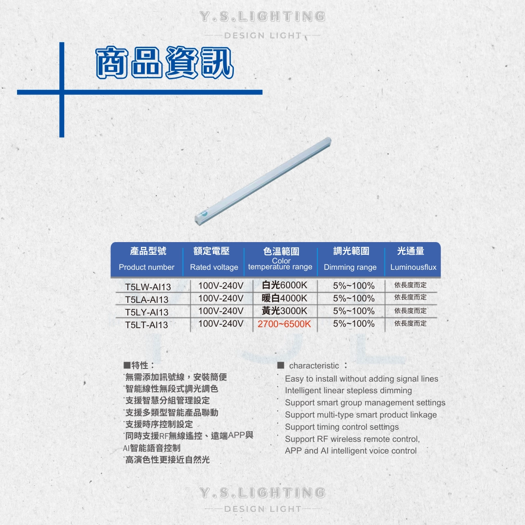 9W、13W、18W │ 智能LED串接燈-調光調色