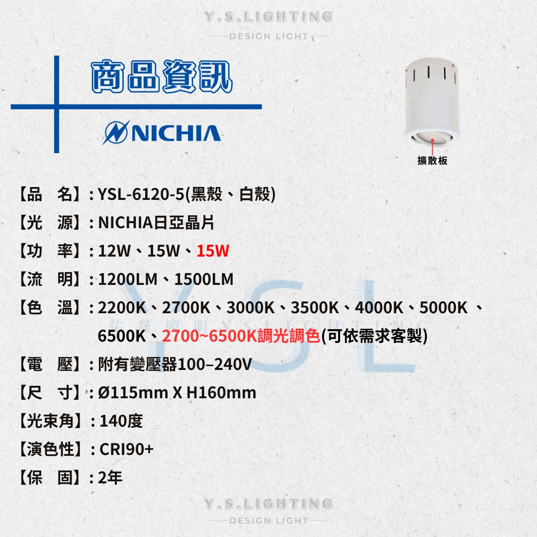 12W、15W │ SMD擴散板轉角-吸頂筒燈