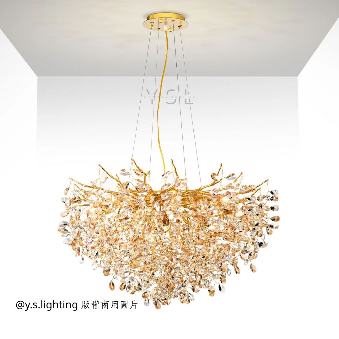 枝芯淚珠吊燈-圓款