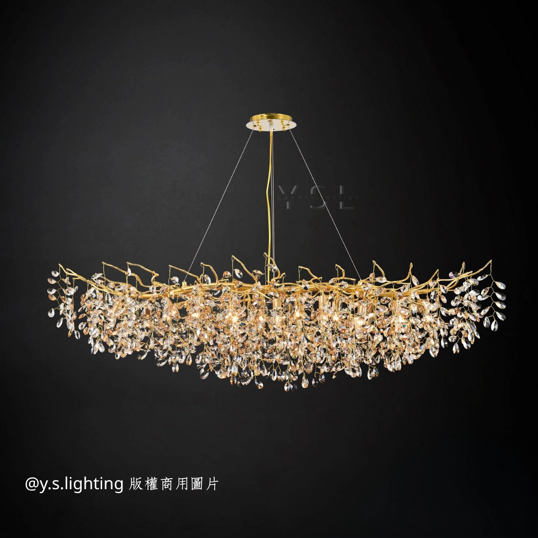 枝芯淚珠吊燈-長款