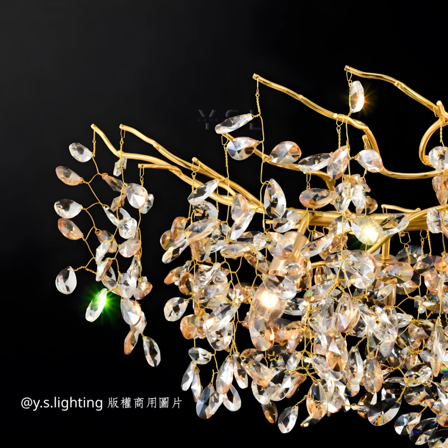 枝芯淚珠吊燈-長款