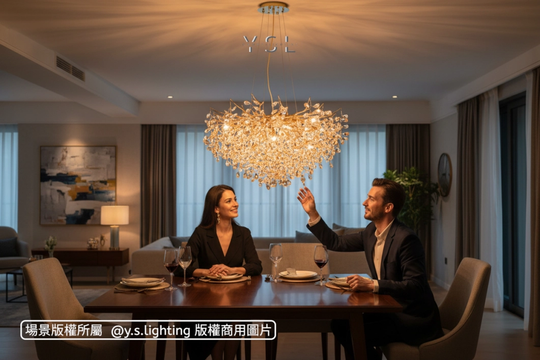 枝芯淚珠吊燈-圓款