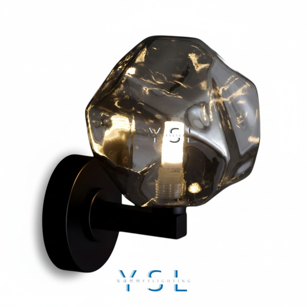煙燻冰晶壁燈-2款