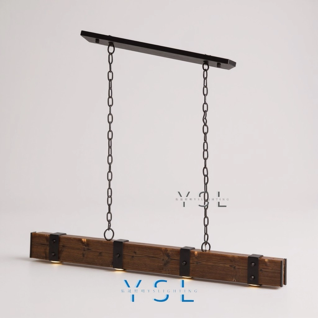 獷梁鋼木吊燈-2款