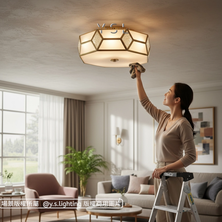 銅夜琉璃吸頂燈-2款