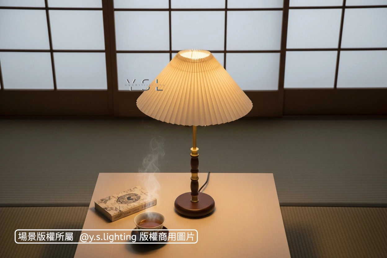 褶影檯燈