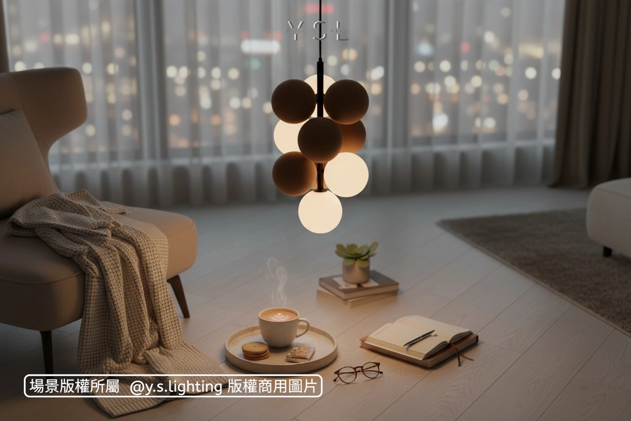 簇擁光球吊燈-直式-2款