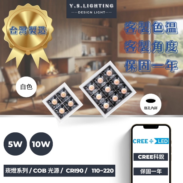 5W、10W │ 金屬內縮模組化-方崁盒燈