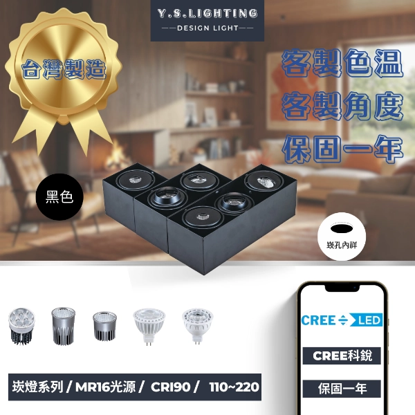 單、雙、三 │ 特殊防眩罩型-方崁盒燈(純燈具MR16另購)