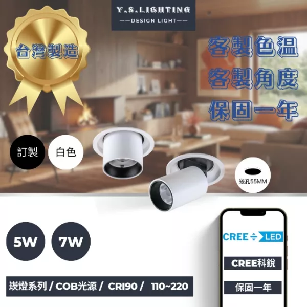 5.5CM │ 家用拉伸縮投射型-崁燈