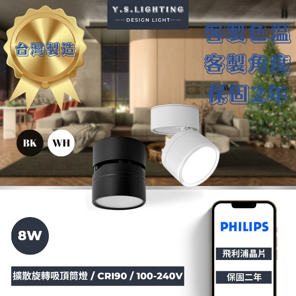 8W │摺疊擴散板-吸頂筒燈