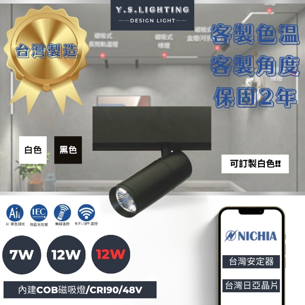 7W、12W │ 10.7中筒投射-磁吸軌道燈