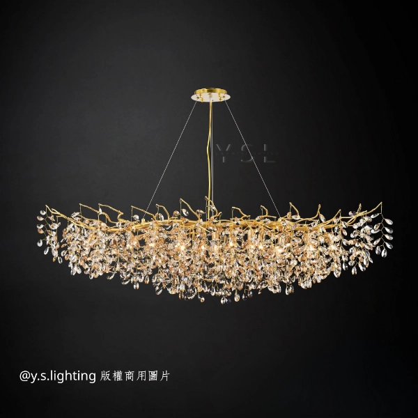 枝芯淚珠吊燈-長款