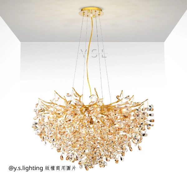 枝芯淚珠吊燈-圓款